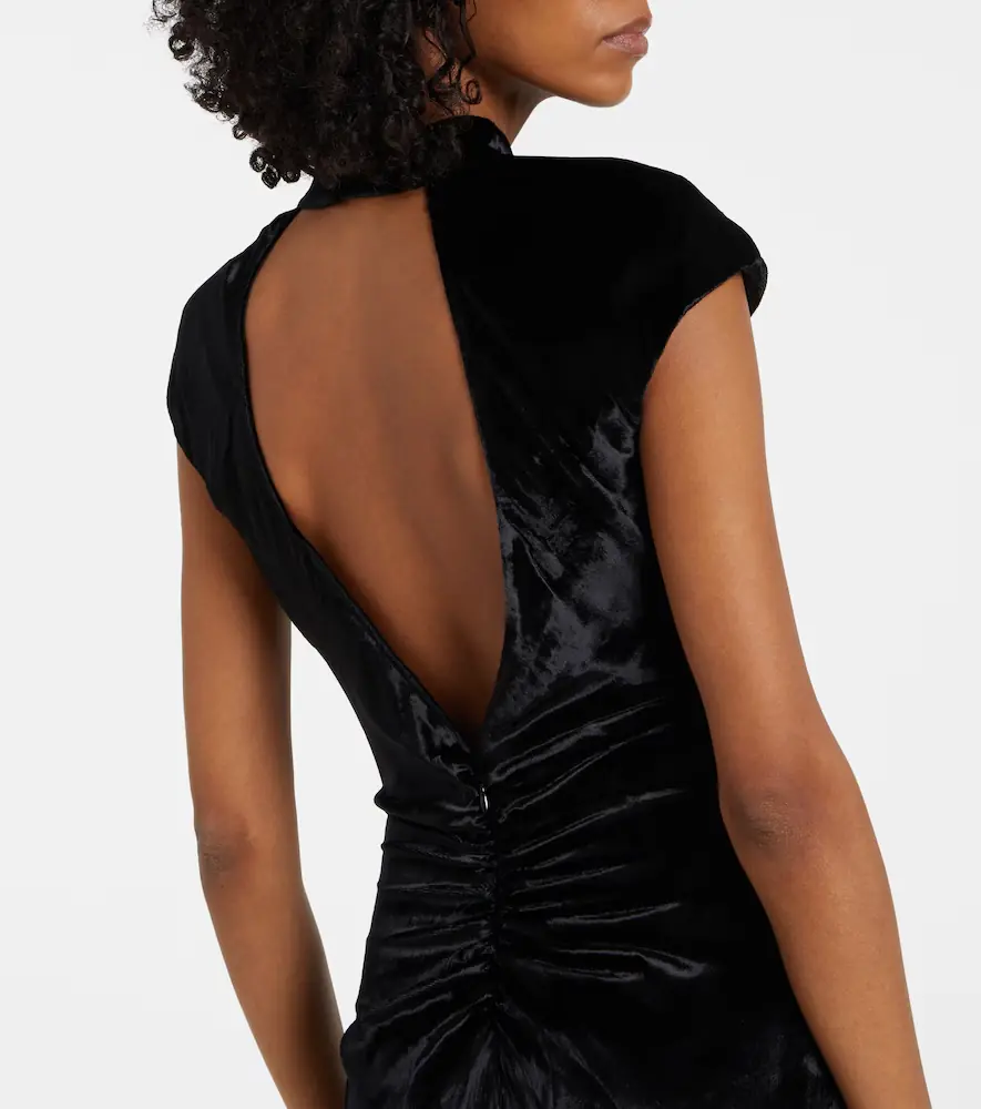 Staud Tina ruched velvet gown | Thumbnail 2
