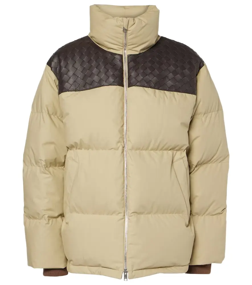 Bottega Veneta Intrecciato leather-trimmed down jacket | Image 1 Bottega Veneta Intrecciato leather-trimmed down jacket | Image 1