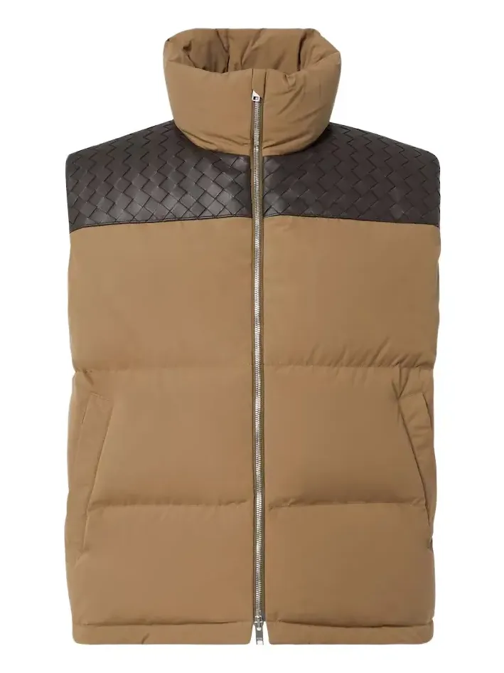 Intrecciato cotton poplin down vest Intrecciato cotton poplin down vest