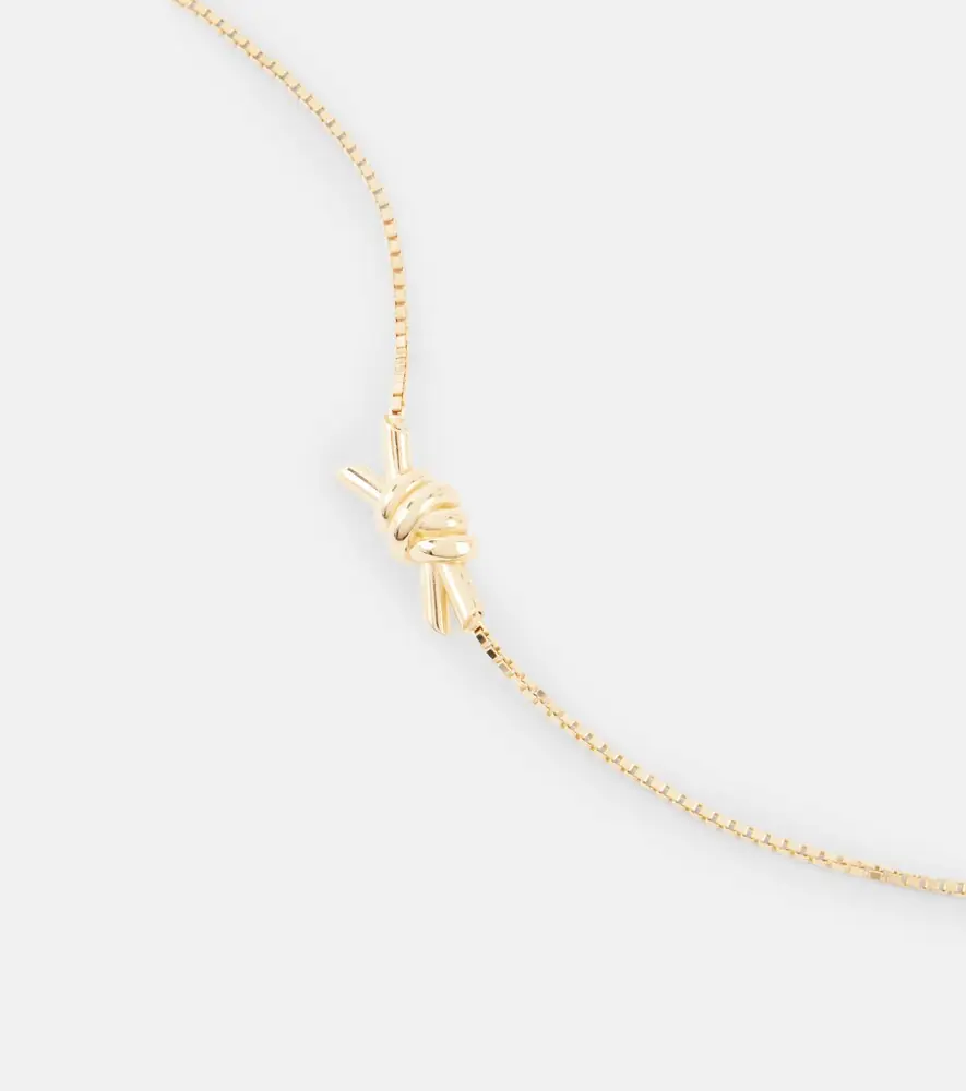 Bottega Veneta Knot 18kt gold-plated sterling silver necklace | Thumbnail 3