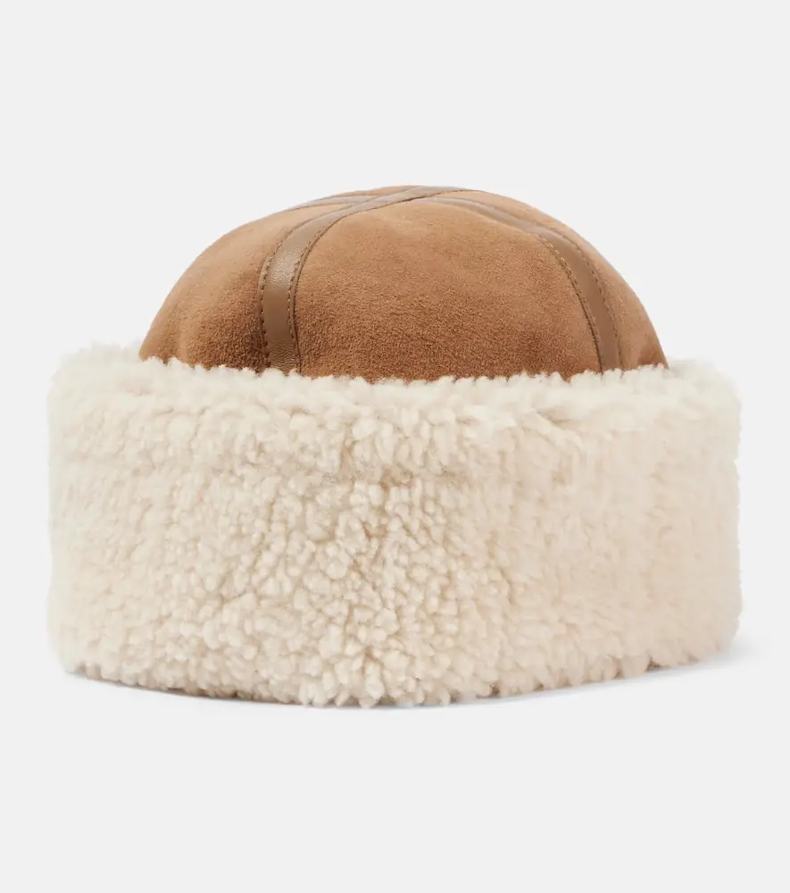 TOTEME Shearling and leather hat | Thumbnail 2