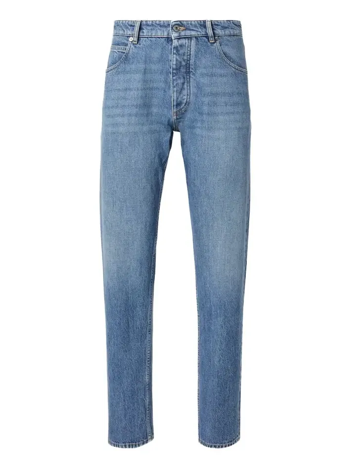Mid-rise straight jeans