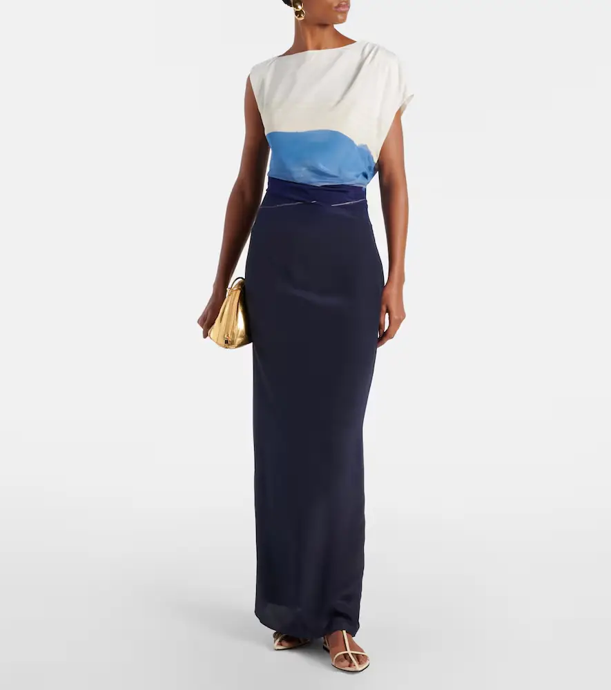 SIR. Mariner printed silk maxi dress | Thumbnail 4