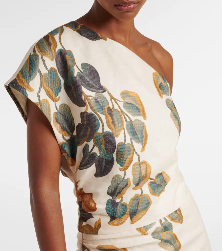 SIR. Belletto Asymmetric linen crop top | Thumbnail 3