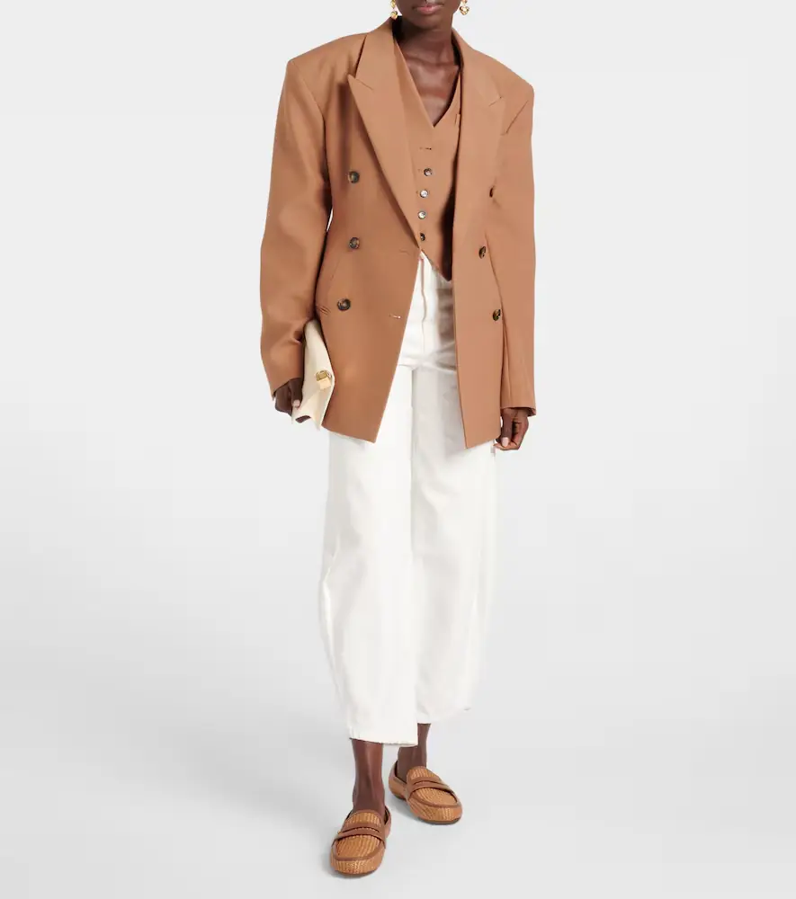 Gianvito Rossi Leather-trimmed raffia loafers | Thumbnail 2