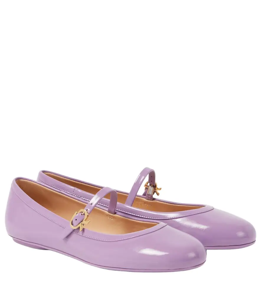 Gianvito Rossi Carla patent leather Mary Jane flats