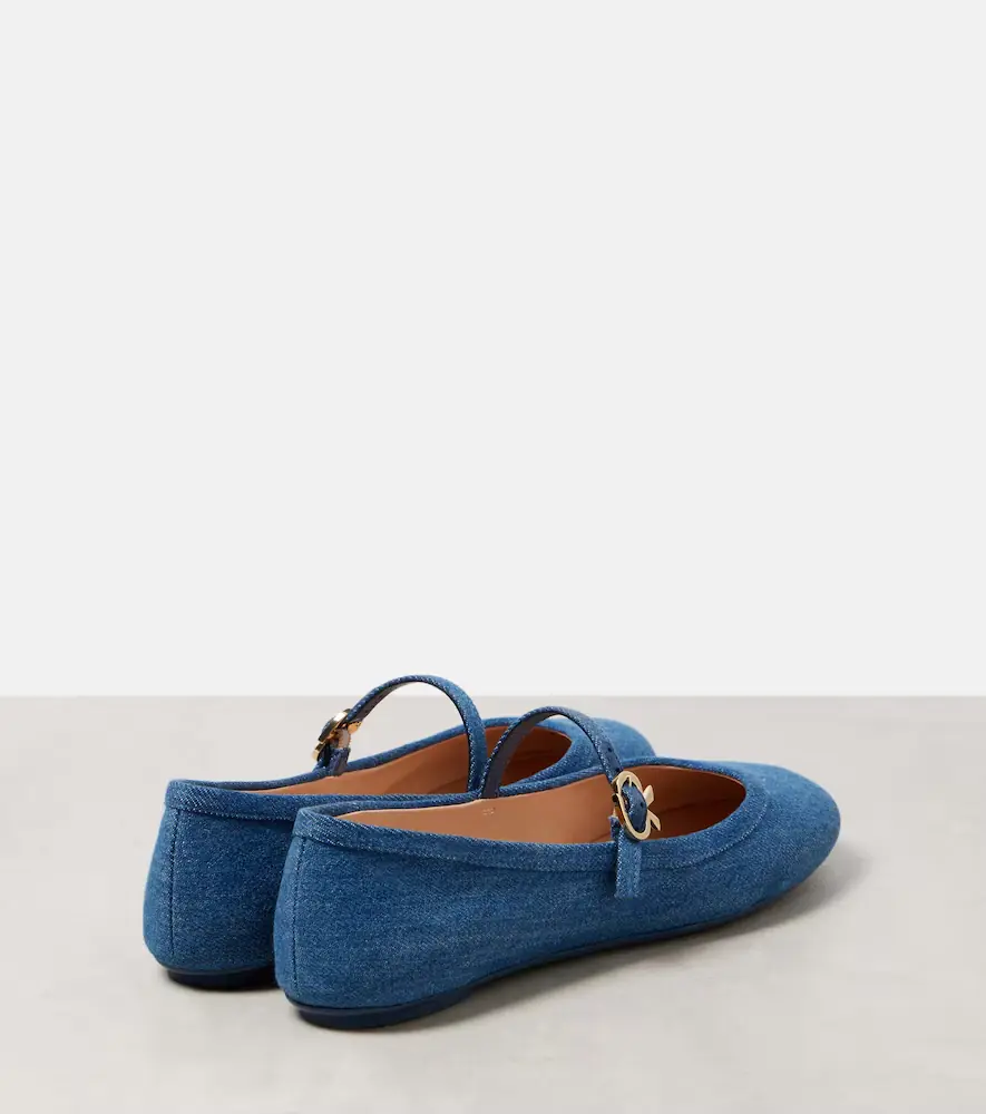 Gianvito Rossi Carla denim Mary Jane flats | Thumbnail 2 Gianvito Rossi Carla denim Mary Jane flats | Thumbnail 2