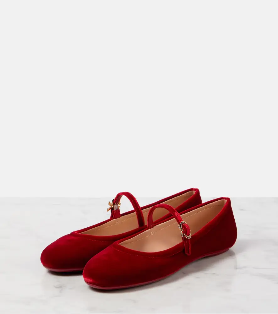 Gianvito Rossi Carla velvet Mary Jane flats | Thumbnail 2