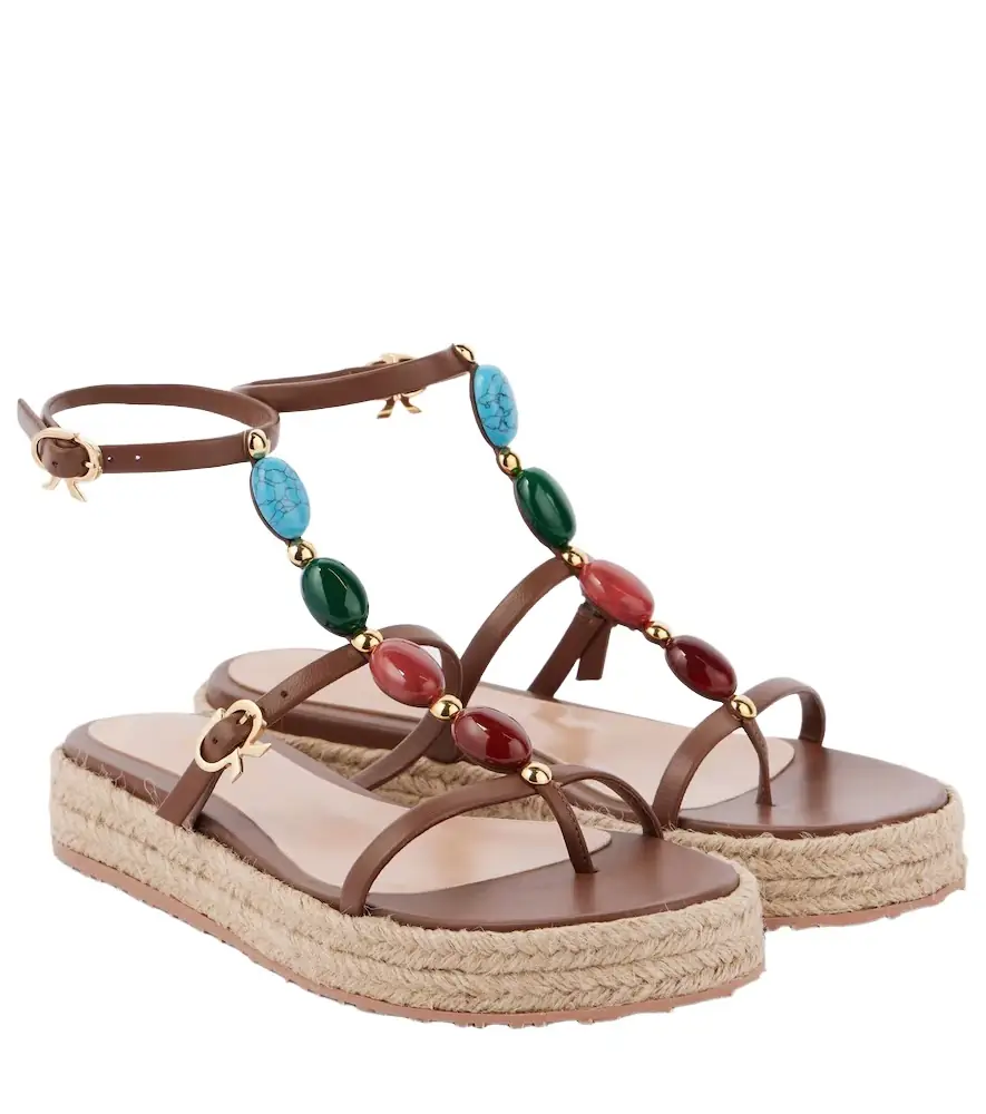 Gianvito Rossi Shanti leather espadrille sandals | Image 1 Gianvito Rossi Shanti leather espadrille sandals | Image 1