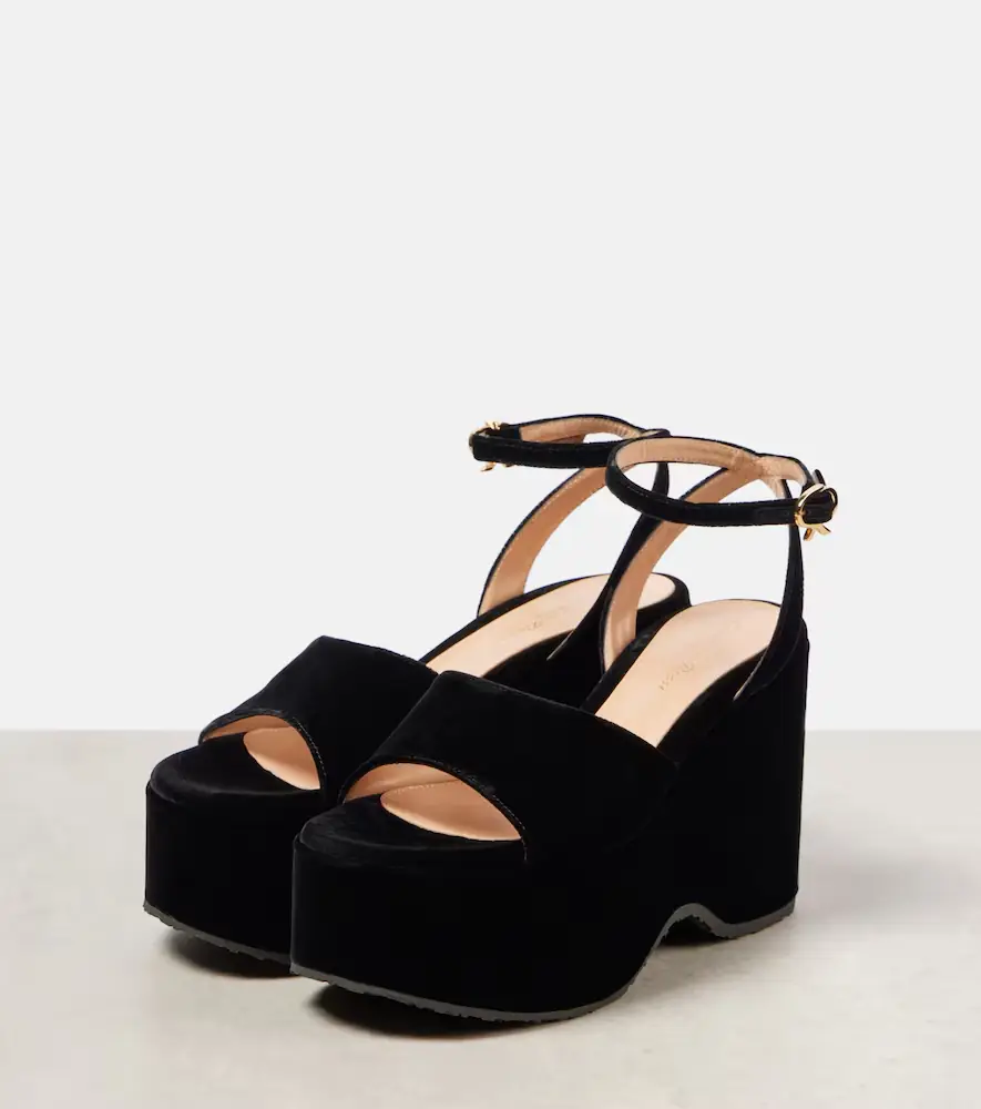 Gianvito Rossi Velvet wedge sandals | Thumbnail 2