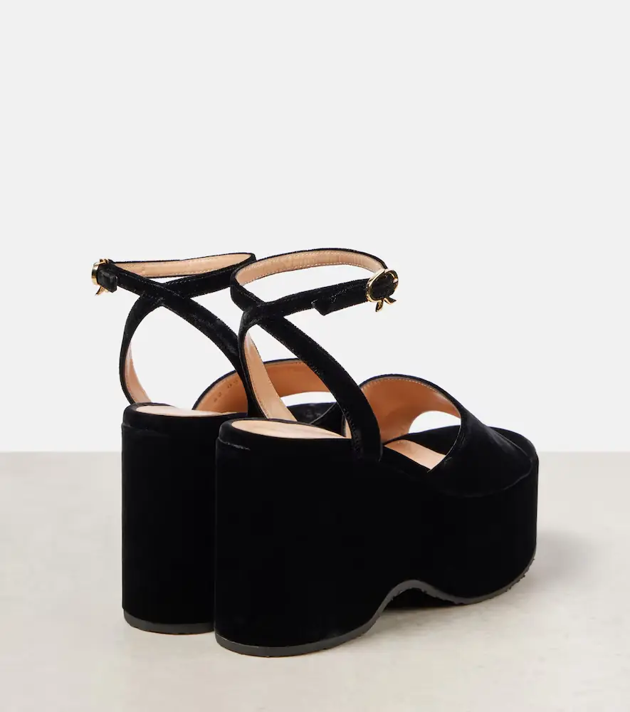 Gianvito Rossi Velvet wedge sandals | Thumbnail 4