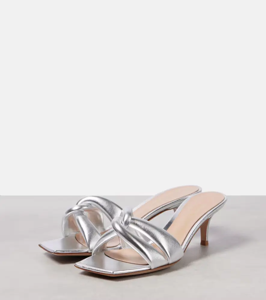 Gianvito Rossi Amour metallic leather mules | Thumbnail 3 Gianvito Rossi Amour metallic leather mules | Thumbnail 3
