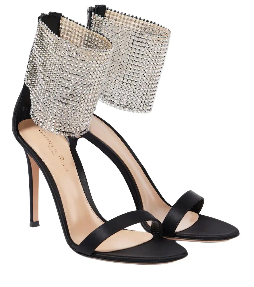 Gianvito Rossi Adore 105 embellished satin sandals