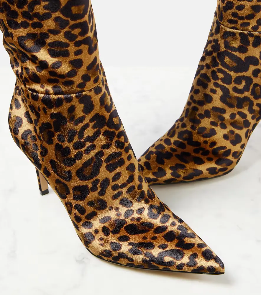 Gianvito Rossi 85 leopard-print velvet knee-high boots | Thumbnail 4 Gianvito Rossi 85 leopard-print velvet knee-high boots | Thumbnail 4