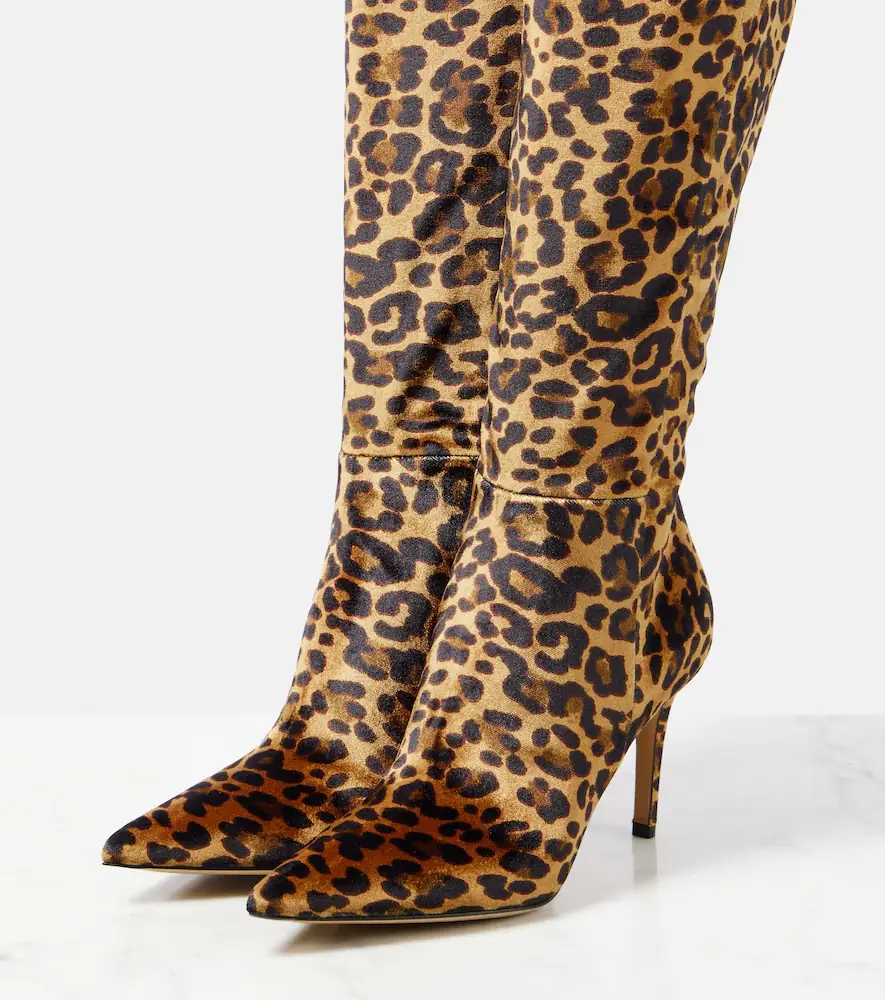 Gianvito Rossi 85 leopard-print velvet knee-high boots | Thumbnail 5 Gianvito Rossi 85 leopard-print velvet knee-high boots | Thumbnail 5
