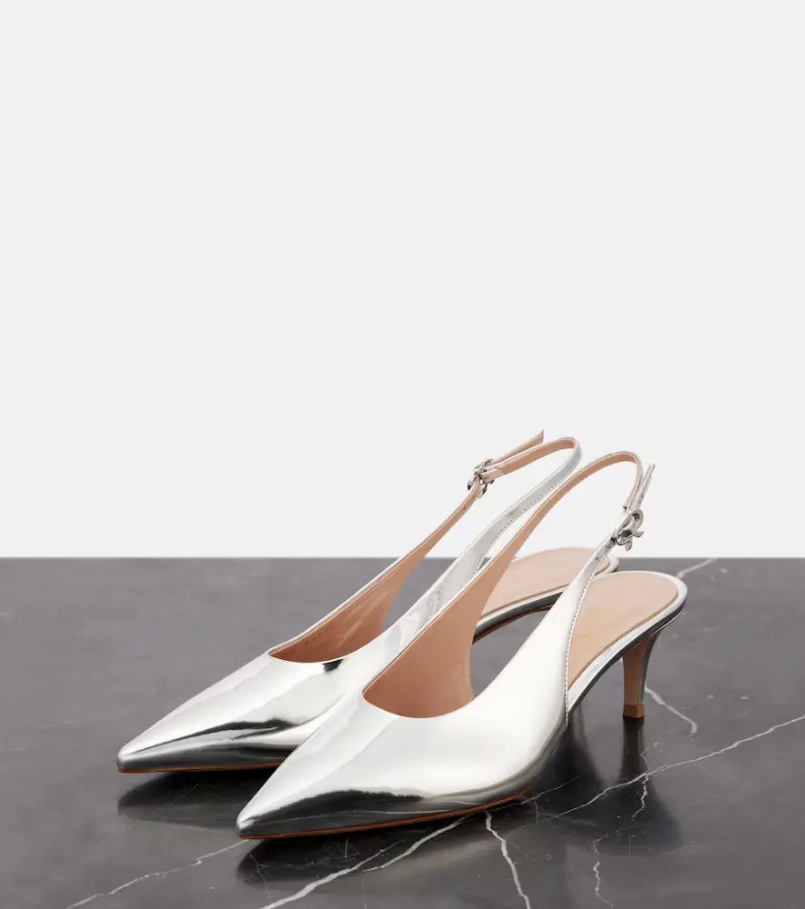 Gianvito Rossi 55 metallic leather slingback pumps | Thumbnail 2 Gianvito Rossi 55 metallic leather slingback pumps | Thumbnail 2