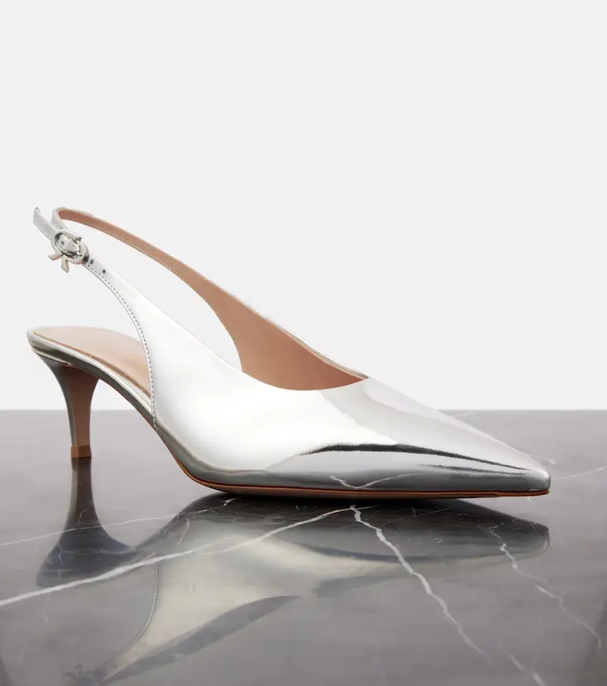 Gianvito Rossi 55 metallic leather slingback pumps | Thumbnail 4 Gianvito Rossi 55 metallic leather slingback pumps | Thumbnail 4