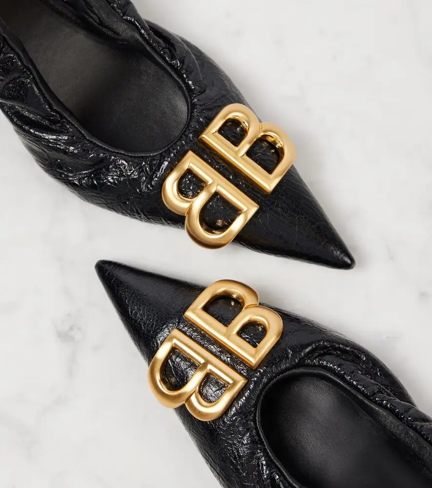 Balenciaga Monaco leather slingback pumps | Thumbnail 3