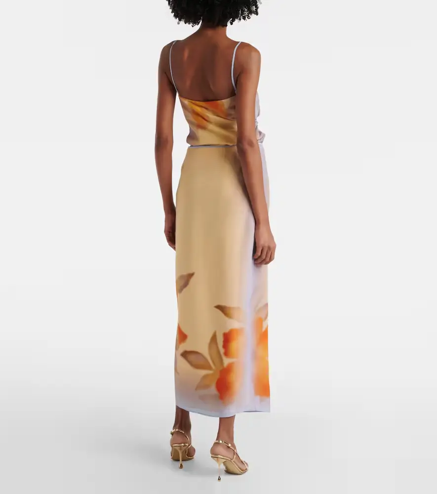 SIR. Floral silk crêpe wrap skirt | Thumbnail 2