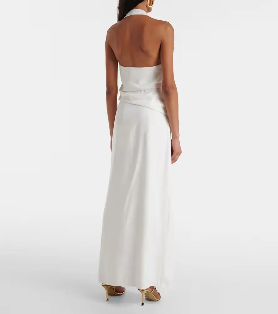 SIR. Dorian halterneck linen-blend top | Thumbnail 2