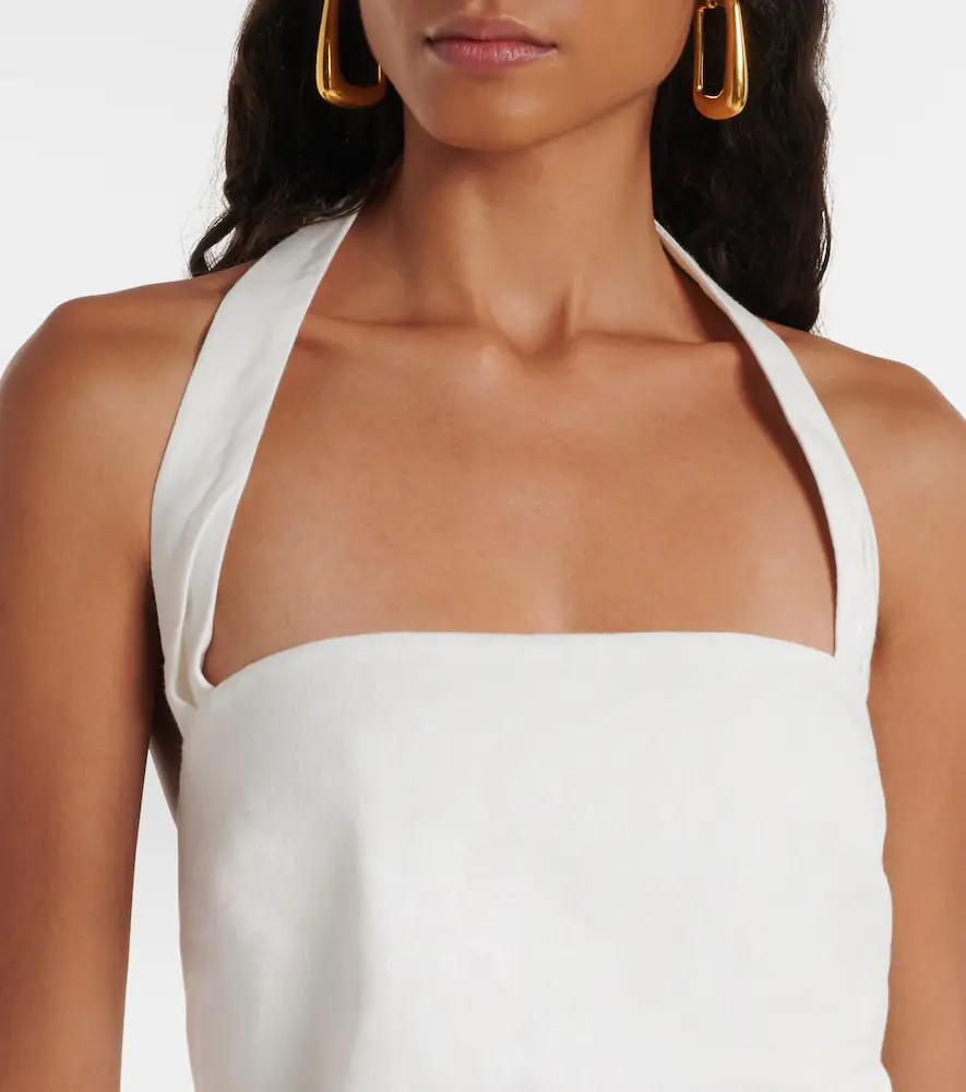 SIR. Dorian halterneck linen-blend top | Thumbnail 3