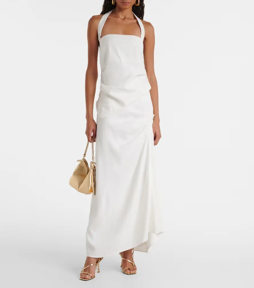 SIR. Dorian halterneck linen-blend top | Thumbnail 4