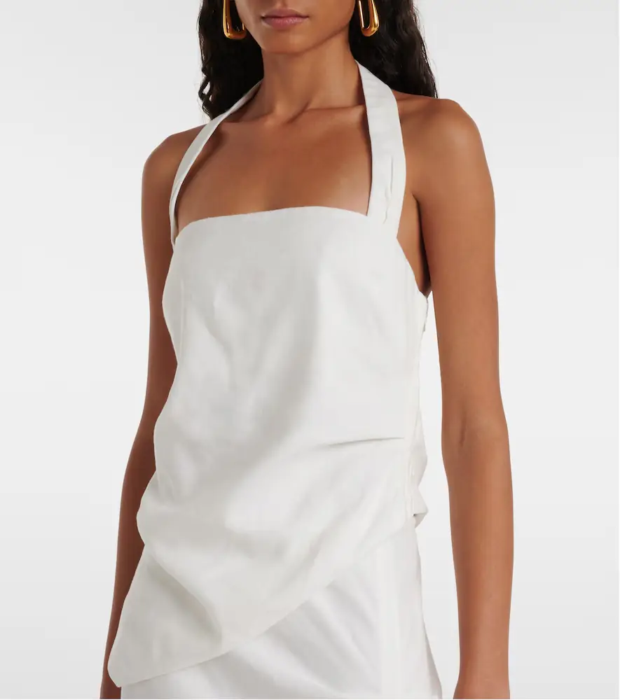 SIR. Dorian halterneck linen-blend top | Thumbnail 5