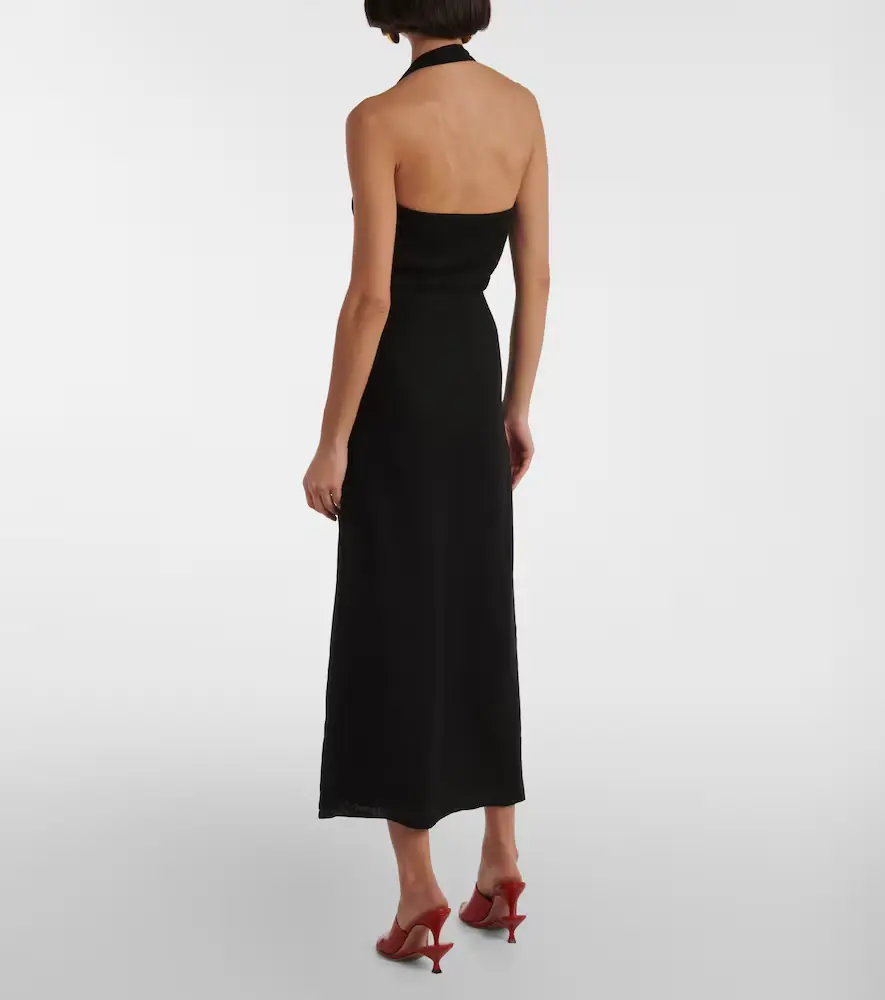 SIR. Dorian ruched linen-blend midi skirt | Thumbnail 3