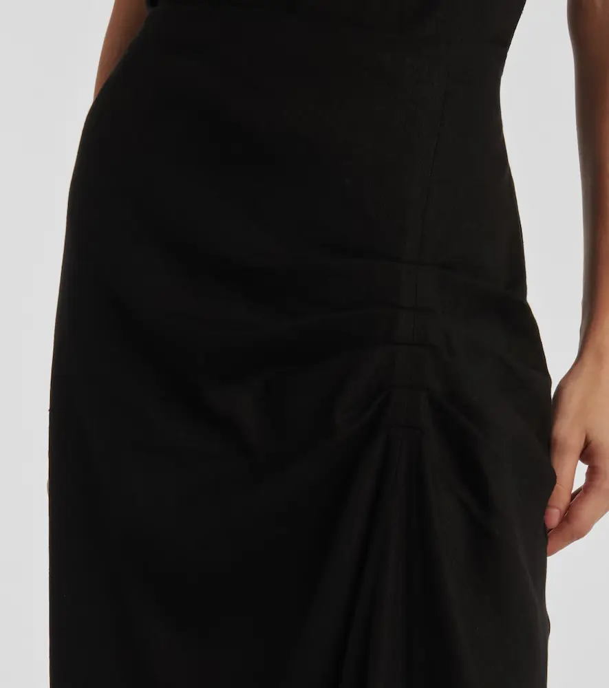 SIR. Dorian ruched linen-blend midi skirt | Thumbnail 4