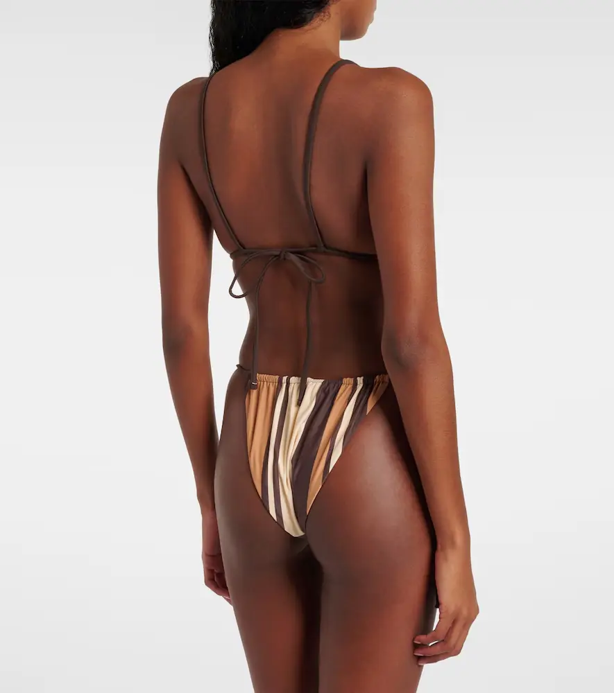 SIR. Mahogany striped bikini bottoms | Thumbnail 4