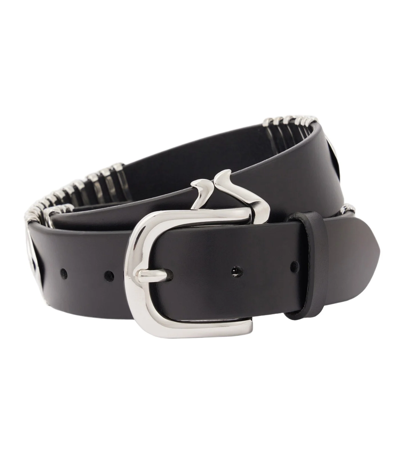 Embellished leather belt