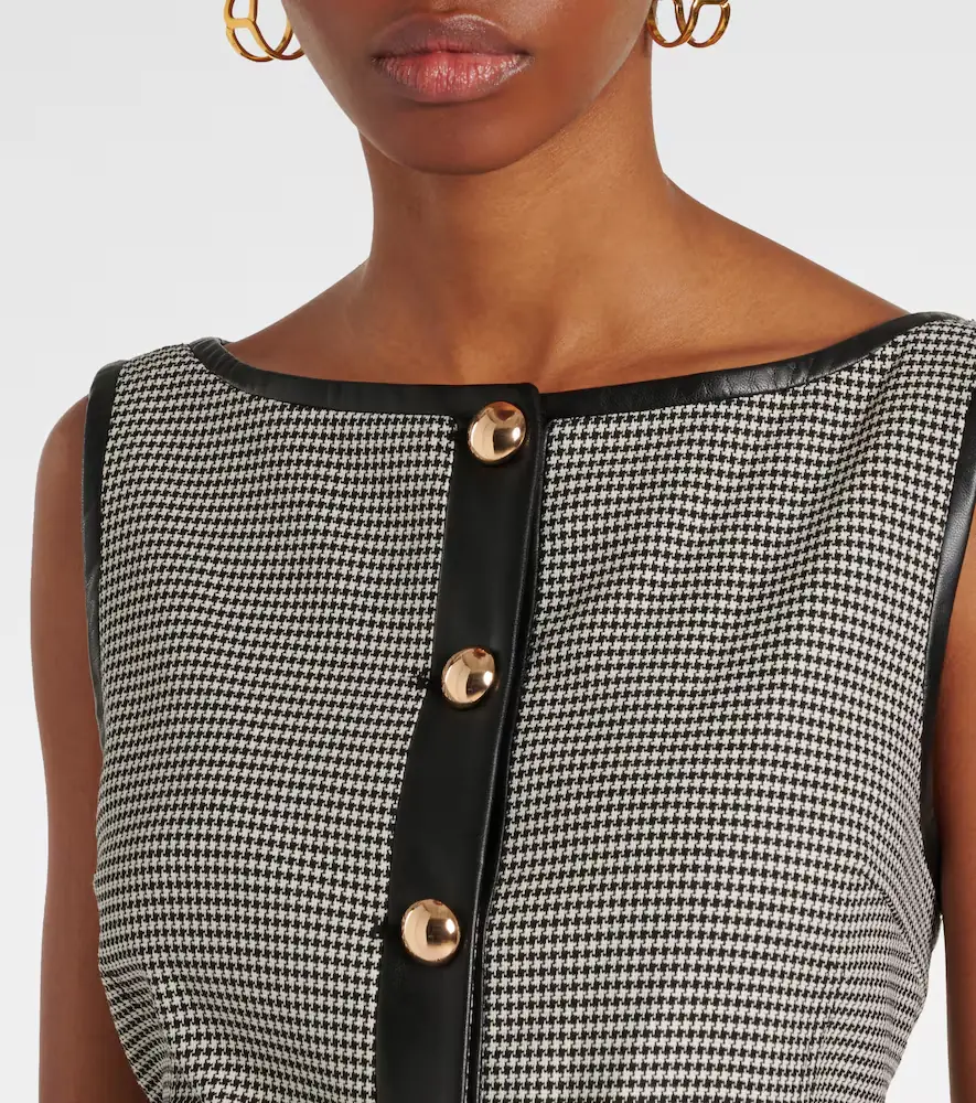 Simkhai Cressida checked faux leather-trimmed vest | Thumbnail 5 Simkhai Cressida checked faux leather-trimmed vest | Thumbnail 5