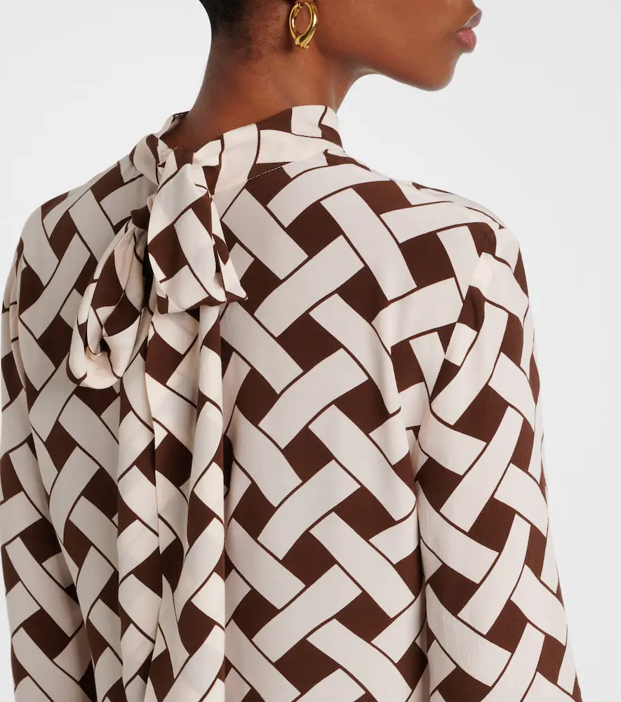 Rixo Libra printed tie-neck blouse | Thumbnail 3