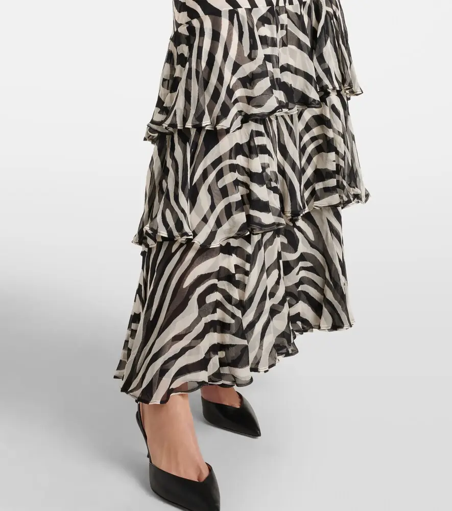 Rixo Amelle zebra-print ruffled silk maxi dress | Thumbnail 5 Rixo Amelle zebra-print ruffled silk maxi dress | Thumbnail 5