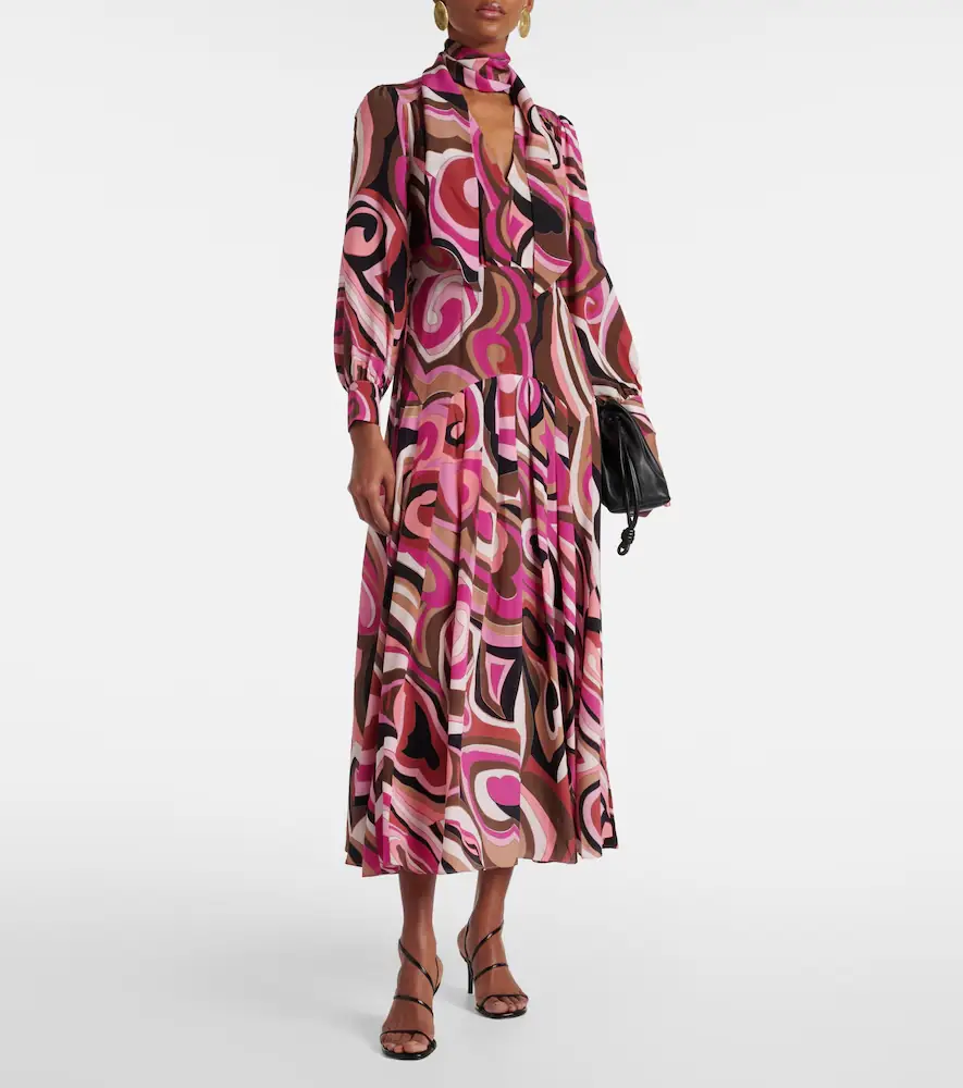 Rixo Marigold silk crêpe de chine midi dress | Thumbnail 2