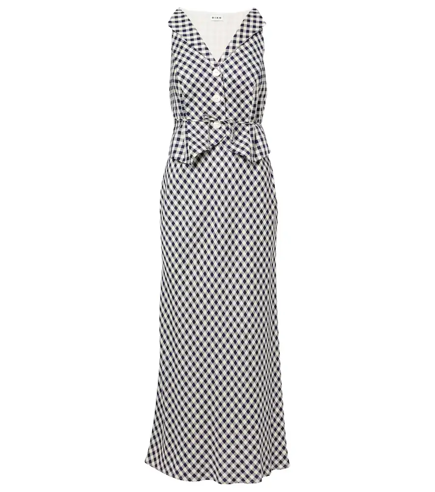 Rixo Kimmy checked maxi dress