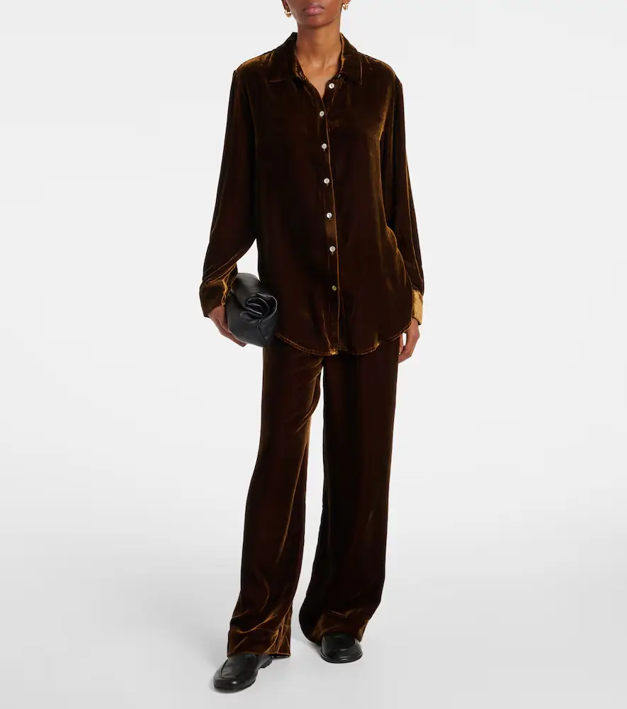 ASCENO London velvet pajama pants | Thumbnail 4
