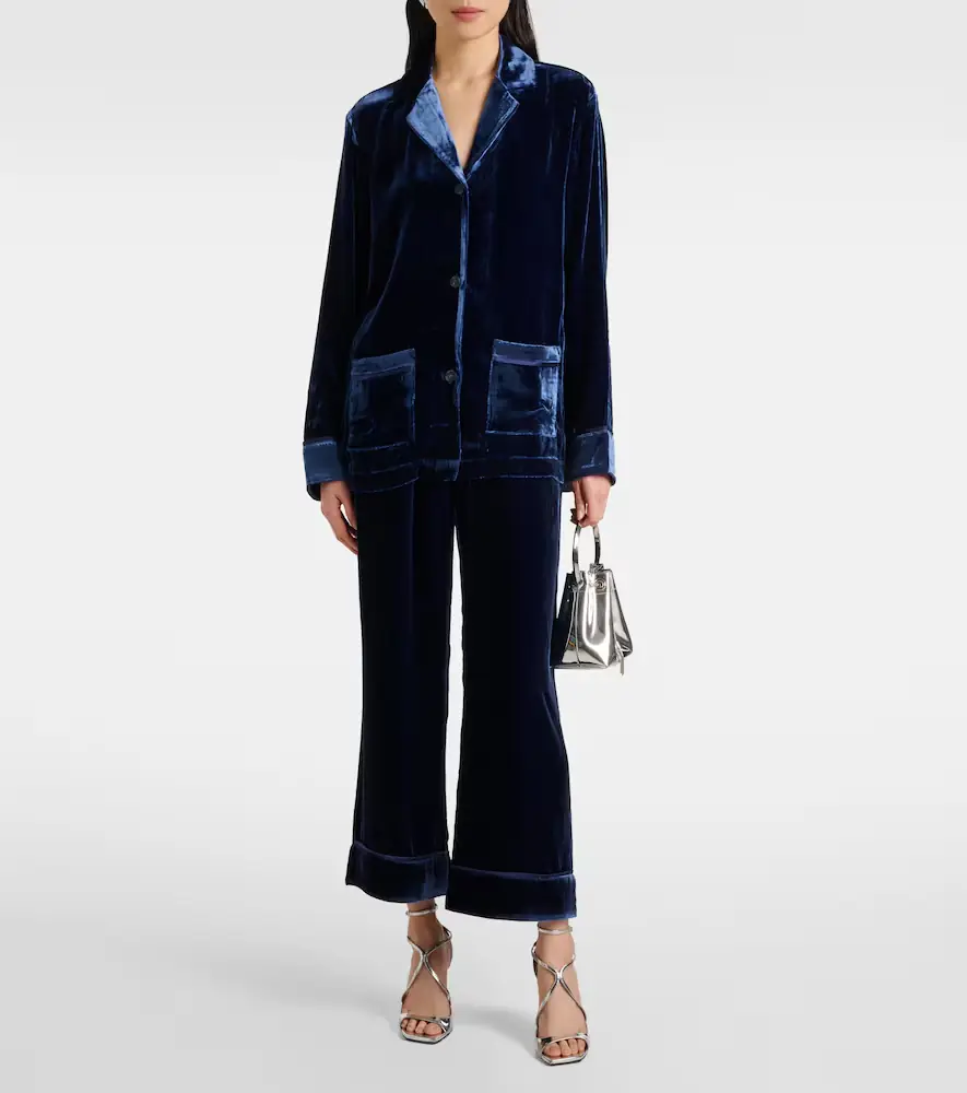 ASCENO Brescia mid-rise velvet wide-leg pants | Thumbnail 2 ASCENO Brescia mid-rise velvet wide-leg pants | Thumbnail 2