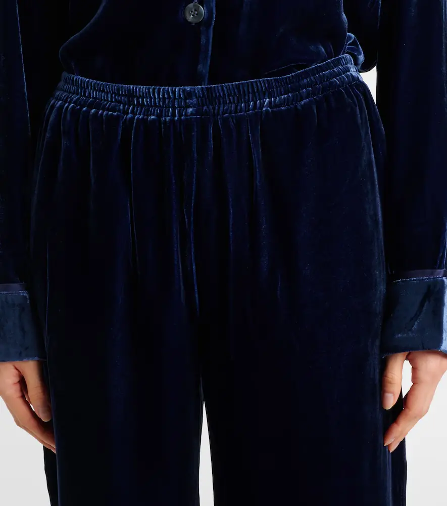 ASCENO Brescia mid-rise velvet wide-leg pants | Thumbnail 3 ASCENO Brescia mid-rise velvet wide-leg pants | Thumbnail 3