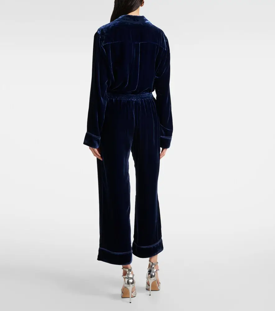 ASCENO Brescia mid-rise velvet wide-leg pants | Thumbnail 4 ASCENO Brescia mid-rise velvet wide-leg pants | Thumbnail 4