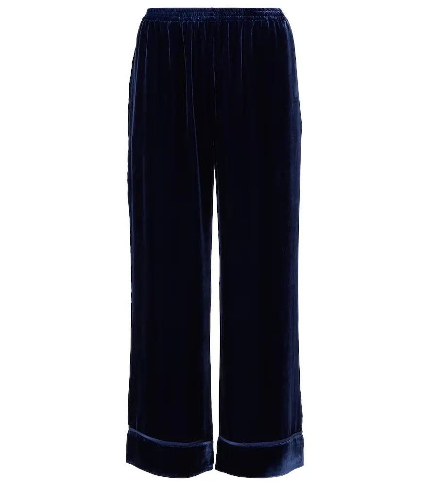 ASCENO Brescia mid-rise velvet wide-leg pants