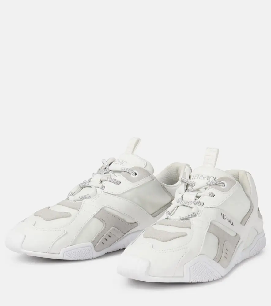 Versace Galaxia suede-trimmed leather sneakers | Thumbnail 4 Versace Galaxia suede-trimmed leather sneakers | Thumbnail 4