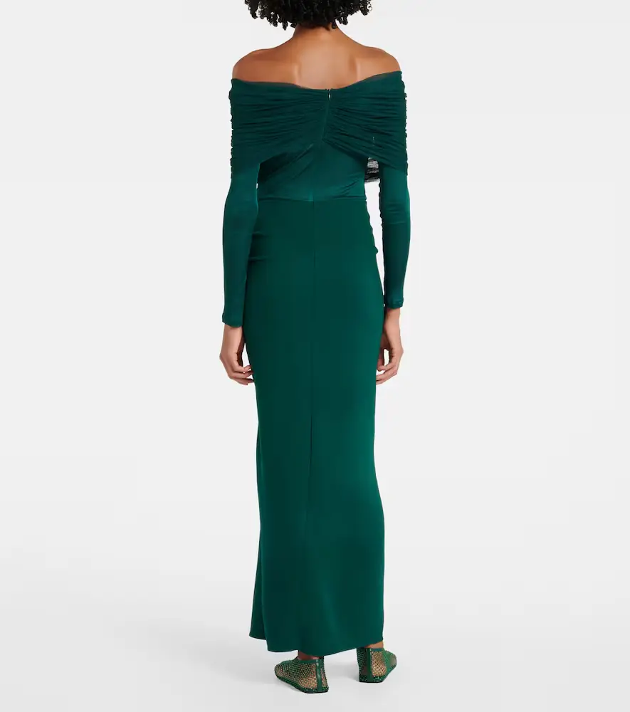 Christopher Esber Sonora ruched silk tulle-trimmed maxi dress | Thumbnail 2 Christopher Esber Sonora ruched silk tulle-trimmed maxi dress | Thumbnail 2