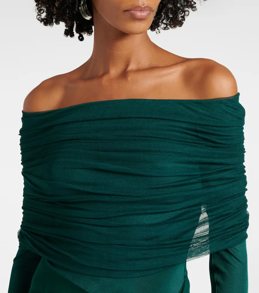 Christopher Esber Sonora ruched silk tulle-trimmed maxi dress | Thumbnail 3 Christopher Esber Sonora ruched silk tulle-trimmed maxi dress | Thumbnail 3