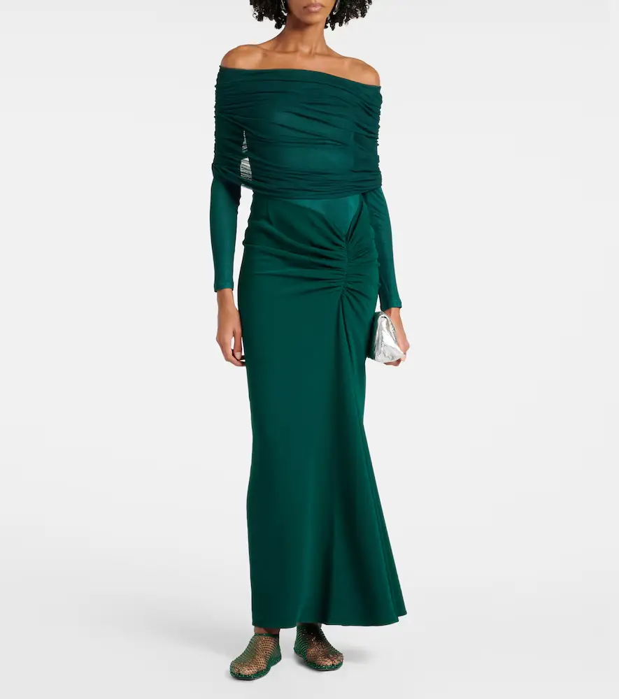 Christopher Esber Sonora ruched silk tulle-trimmed maxi dress | Thumbnail 4 Christopher Esber Sonora ruched silk tulle-trimmed maxi dress | Thumbnail 4
