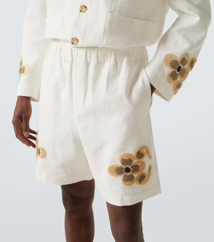 Commas Embroidered linen and cotton shorts | Thumbnail 5