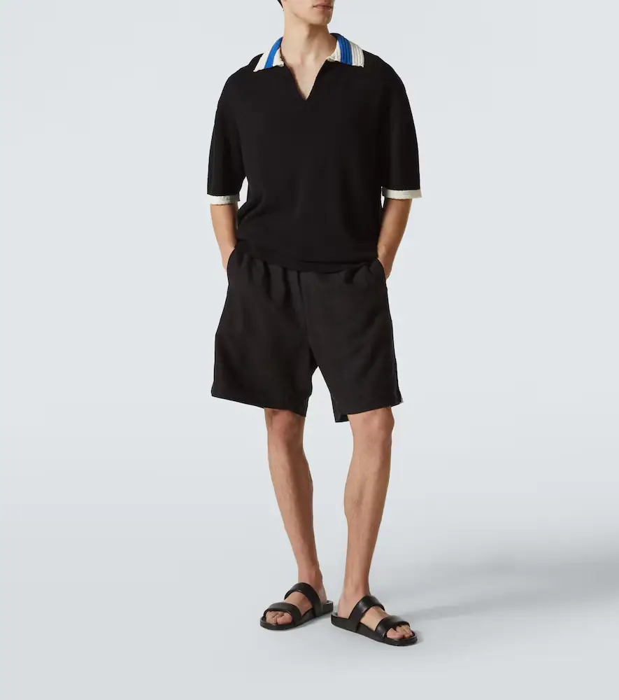 Commas Crochet cotton-blend polo shirt | Thumbnail 2