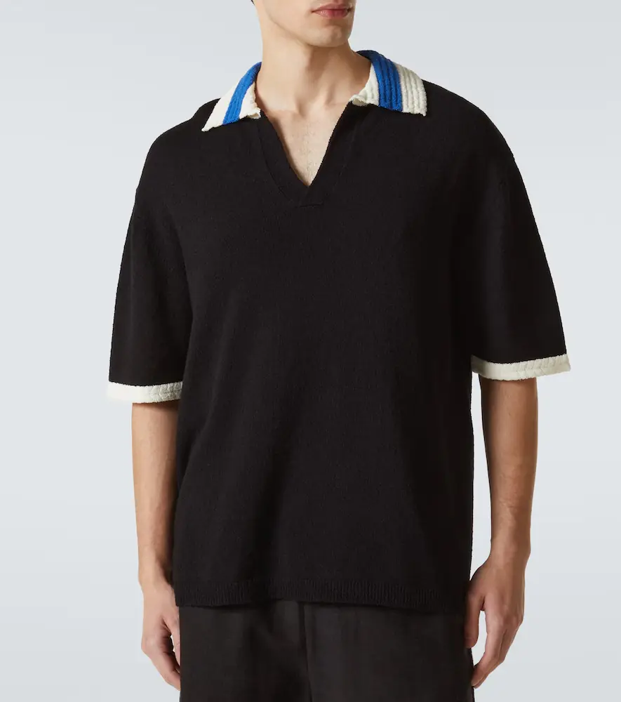 Commas Crochet cotton-blend polo shirt | Thumbnail 3