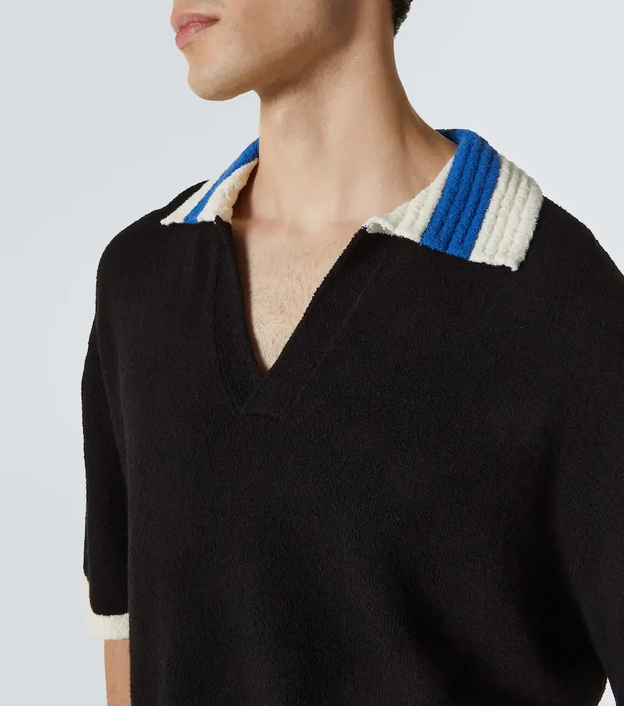 Commas Crochet cotton-blend polo shirt | Thumbnail 5