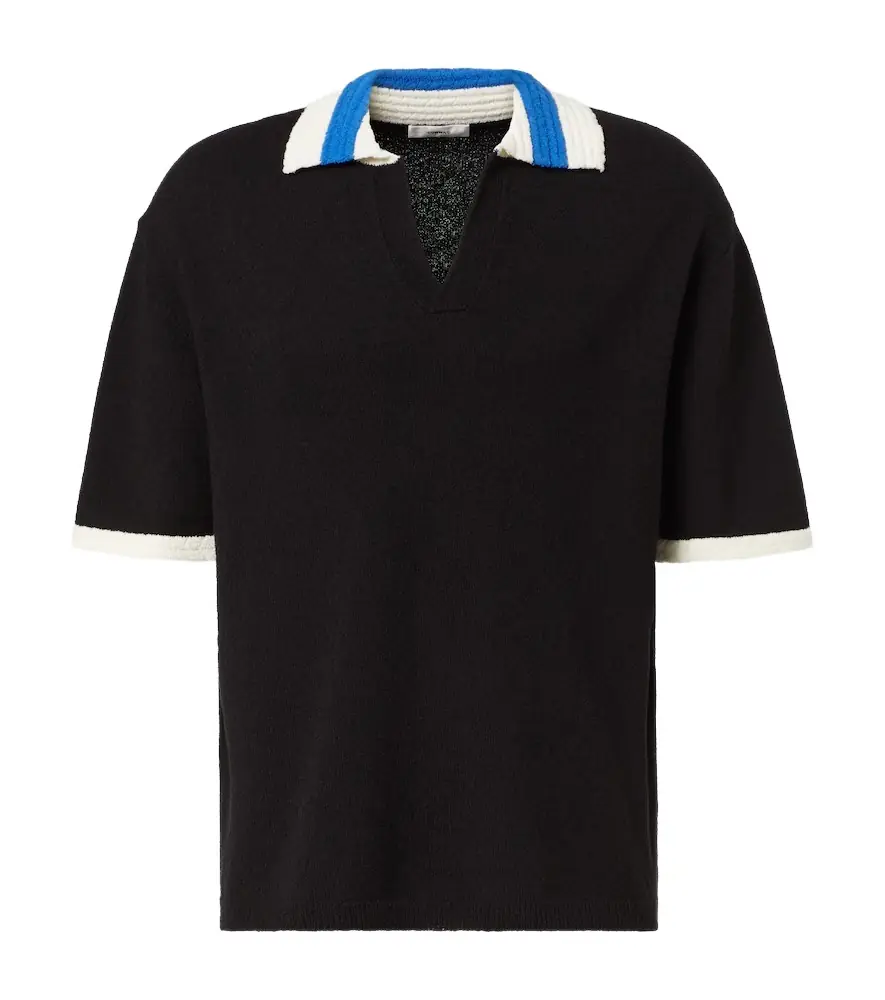 Commas Crochet cotton-blend polo shirt